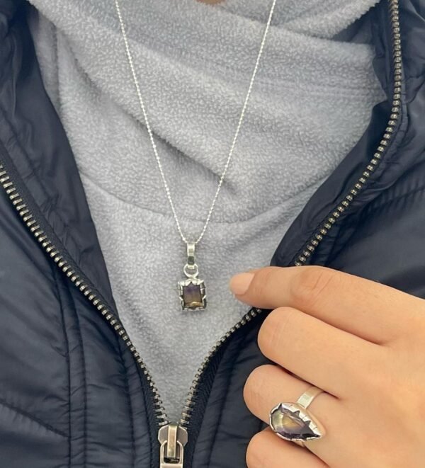 Ring plus chain and pendent in silver .925 with gems 💎